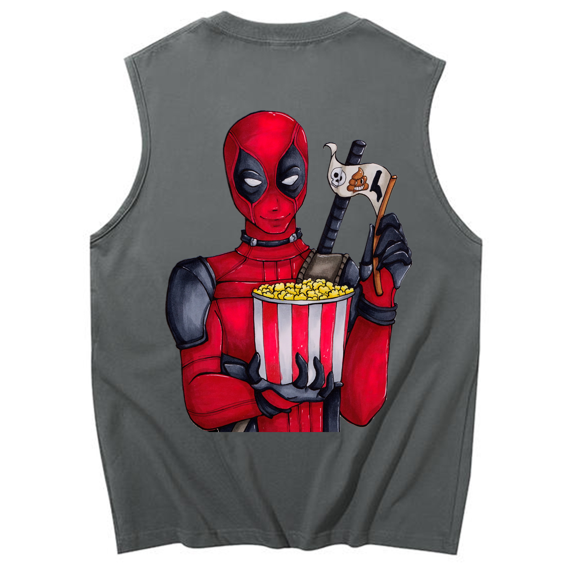 （画像用） Deadpool デッドプール コットン100％タンクトップ（背面プリント）